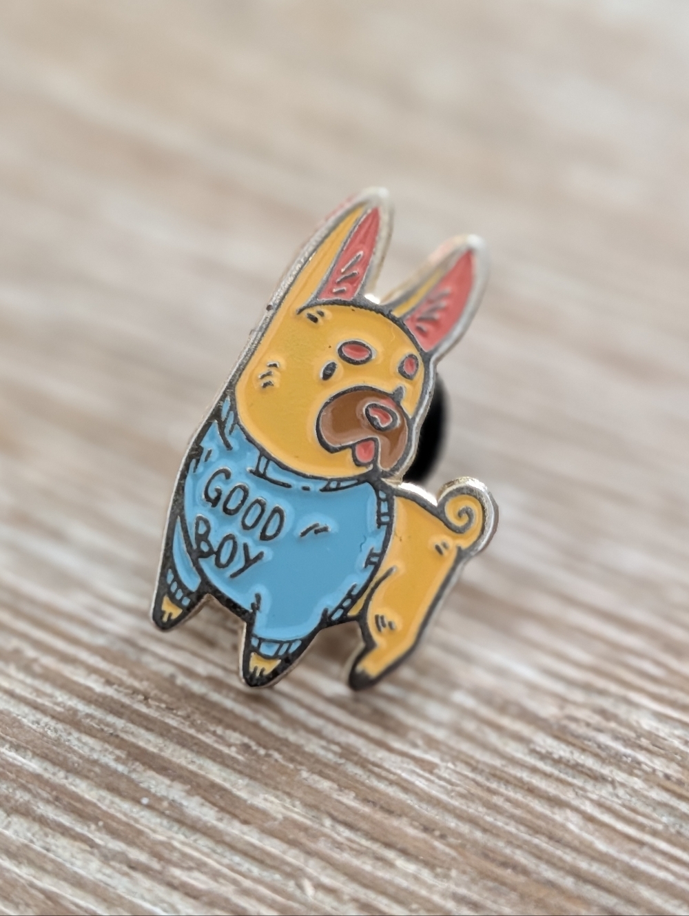 1 Dog Enamel Pins - Frenchie Good Boy (Only 1 Pin) - Picture 2 of 3